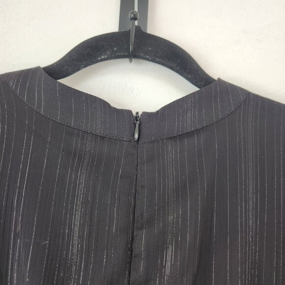 Modcloth Metallic Striped Black Jumpsuit Flowy Wide Leg Evening Women's M - Picture 7 of 10